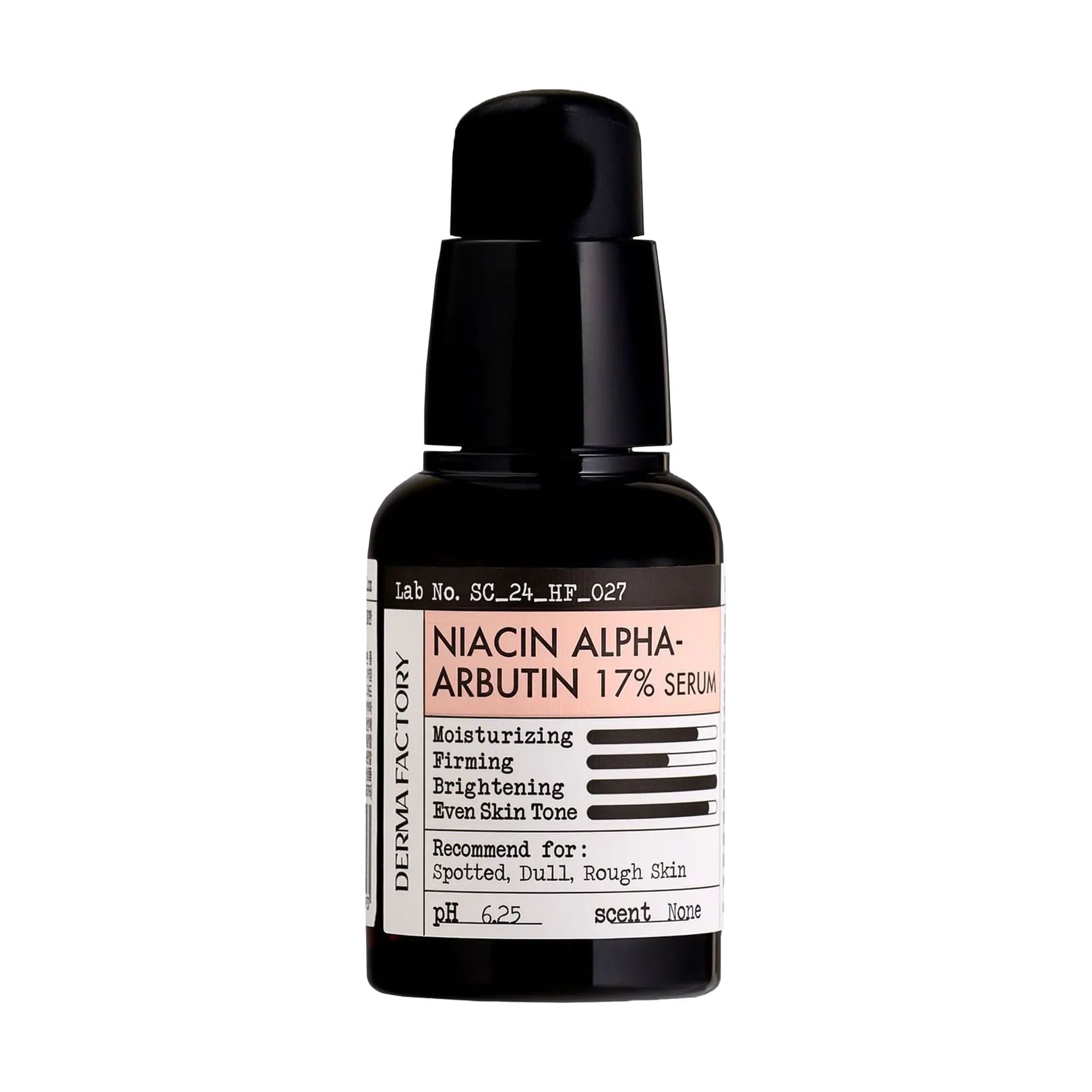 Освітлювальна сироватка для обличчя Derma Factory Niacin Alfa-Arbutin 17% Serum з ніацинамідом та альфа-арбутином, 30 мл